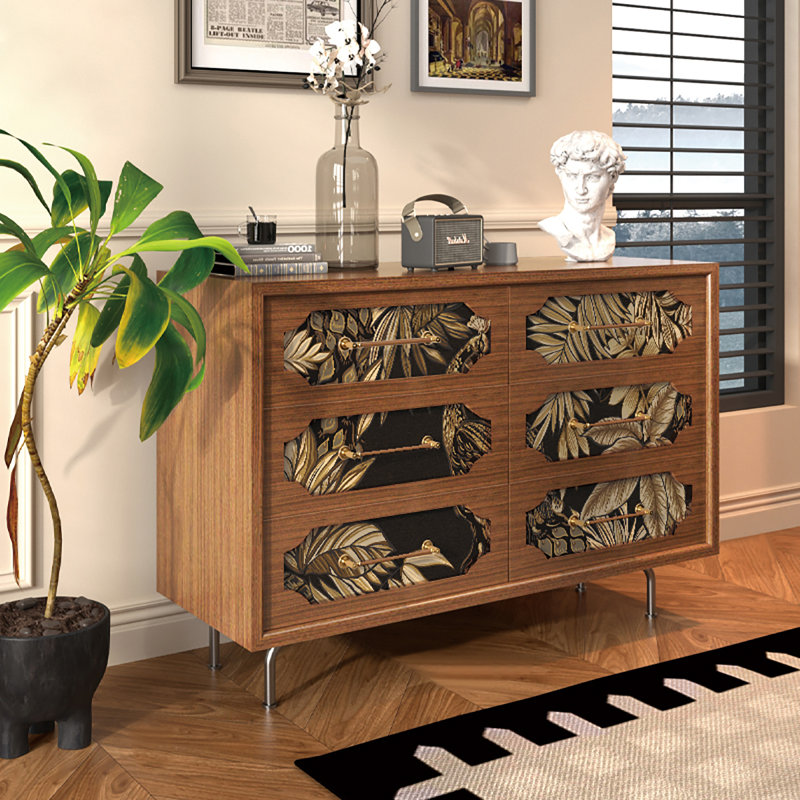 Commode décorative en métal 6 tiroirs