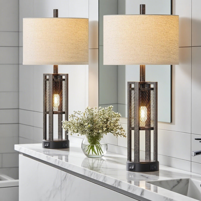 Ensemble de 2 lampes de table Farmhouse Industrial