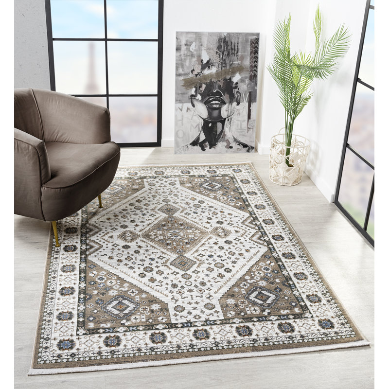 Tapis crème United Weavers Carllene Joy, Tapis de couloir 2 pi 7 po x 7 pi 2 po