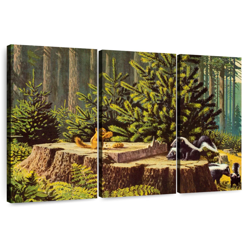 Brampt Chipmunk And Skunks, 48" H x 74" W