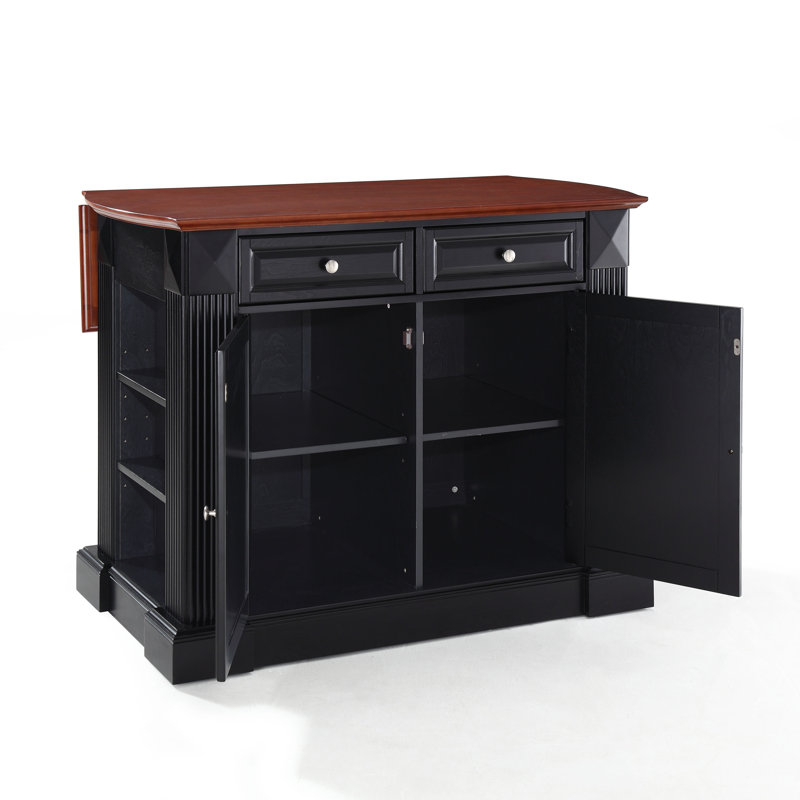 Îlot de cuisine en bois manufacturé Diamondback, Noir