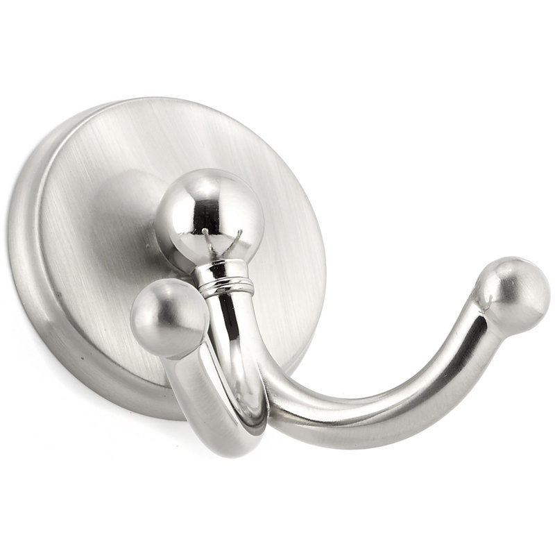 Transitional Metal Wall Hook, Brushed Nickel
