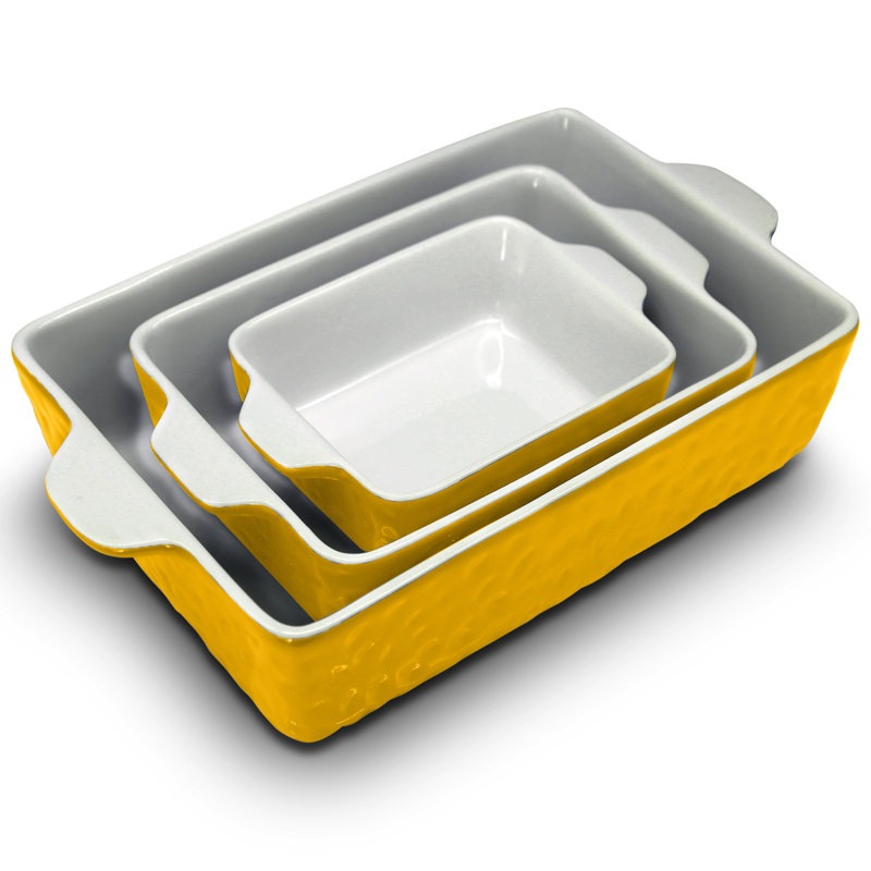 NutriChef 3 Piece Non-Stick Ceramic Bakeware Set