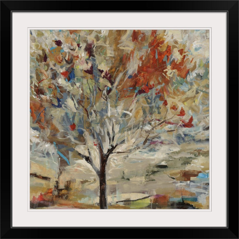 « Red Bird Tree », reproduction d'art Aniha, Tolya, Cadre noir, H 32 po x l 32 po x P 1 po