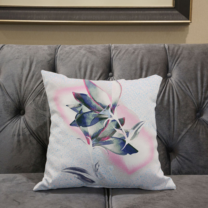 Housse et insert de coussin décoratif en polyester, Blanc / bleu, 16 po x 16 po