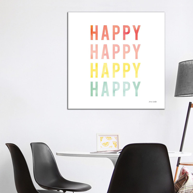 Happy Happy by Ann Kelle - Wrapped Canvas Gallery-Wrapped Canvas Giclée, 93.98 cm H x 93.98 cm W x 1.91 cm D