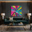 «Geometric Abstraction 82», art mural sur toile rose-1719062203