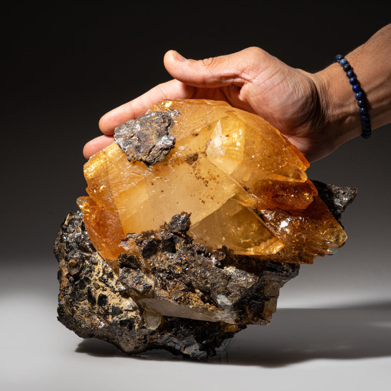 Golden Calcite Crystal From Elmwood Mine, Tennessee (12.5 lbs)