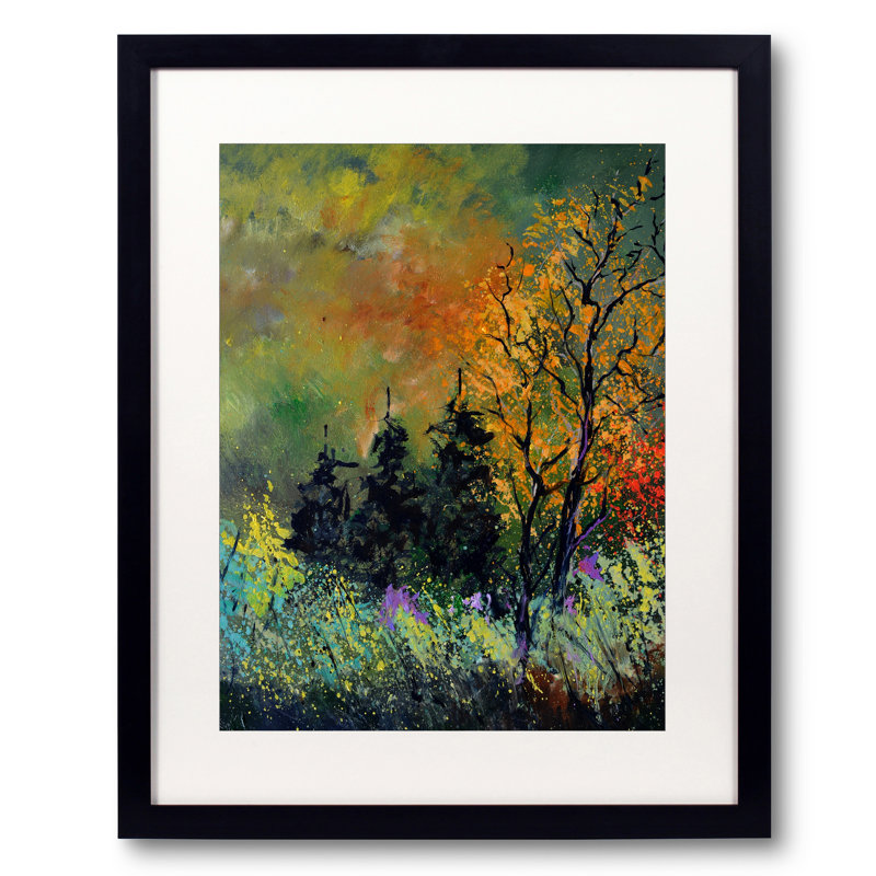 44105 par Pol Ledent - Peinture, H 21,25 po x l 17,25 po, Papier avec cadre noir