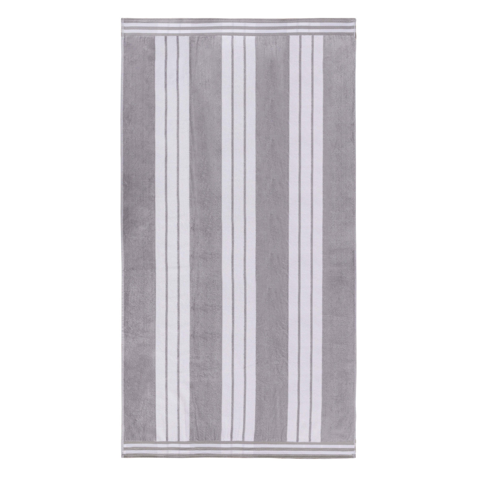 Chira Striped Cotton Beach Towel, Light Gray, Beach Towel - 1 Pack