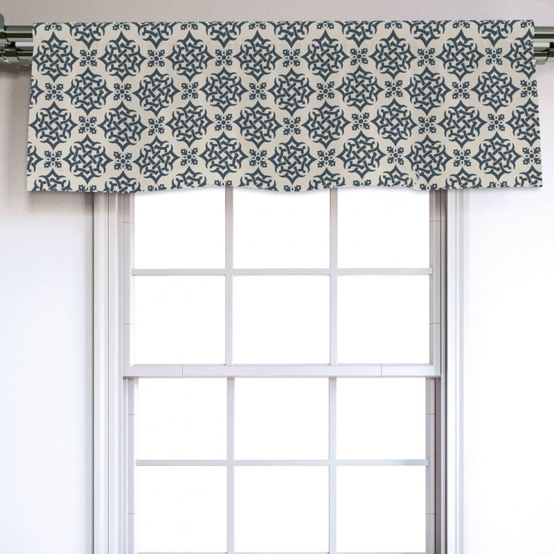 Sateen Abstract Ruffled Window Valance