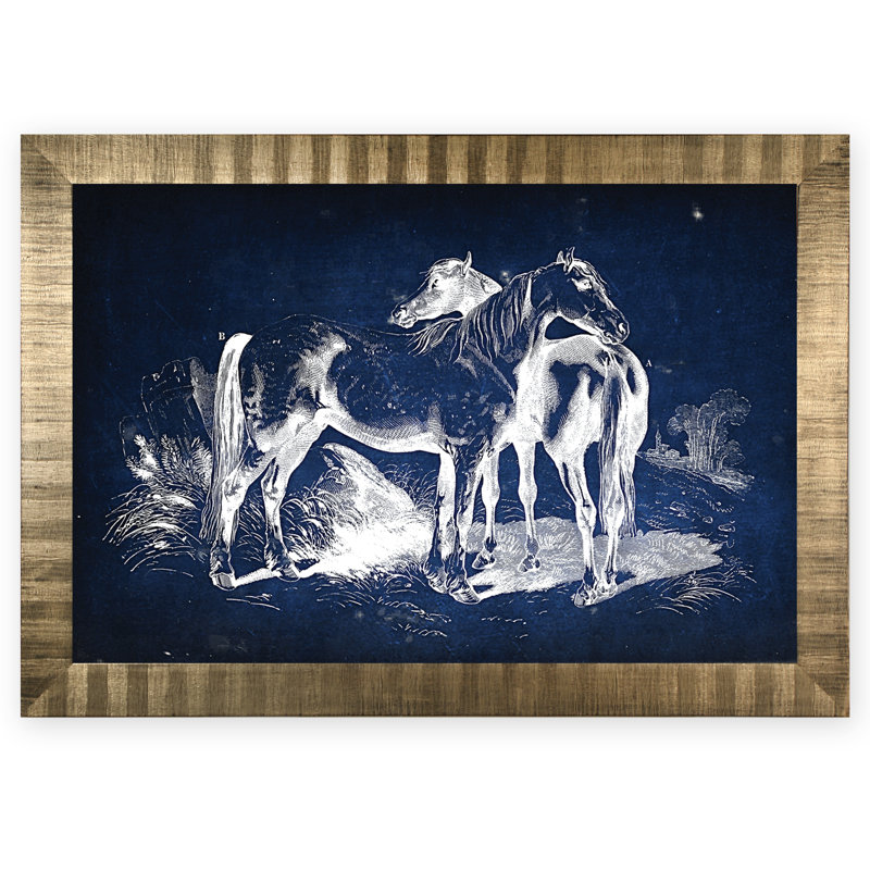 « équin plate v », impression, H 29 po x l 41 po x P 2 po, Encadrement doré antique, Pas de tapis