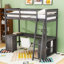 Loft Bed With U-Shaped Desk And Storage Shelves-882918579-882918577