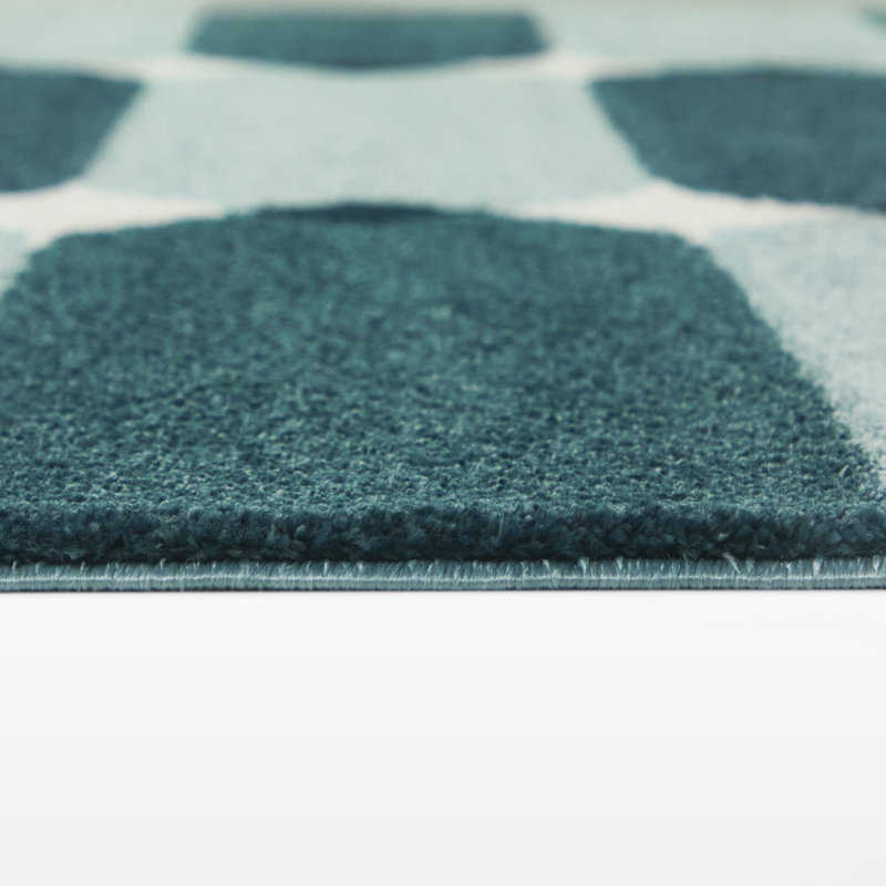 Cagnie Teal/Light Blue Southwest Modern Area Rug, Rectangle 7'10" x 10'