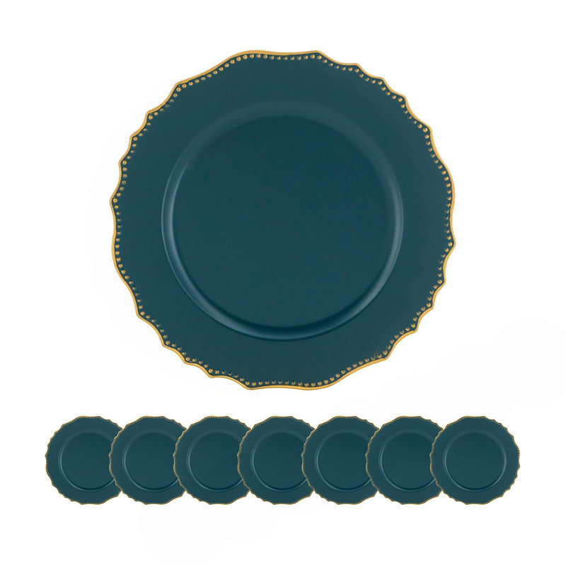 8 Pack Plastic Charger Plate, D13"