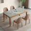 Table de salle à manger brune en bois fritté rectangulaire et bois massif-79253988