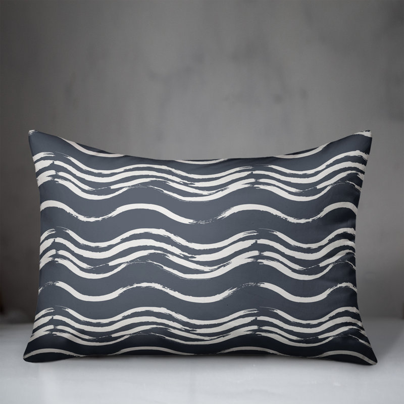 Coussin extérieur Black Waves, Ardoise, H 14 po x l 20 po