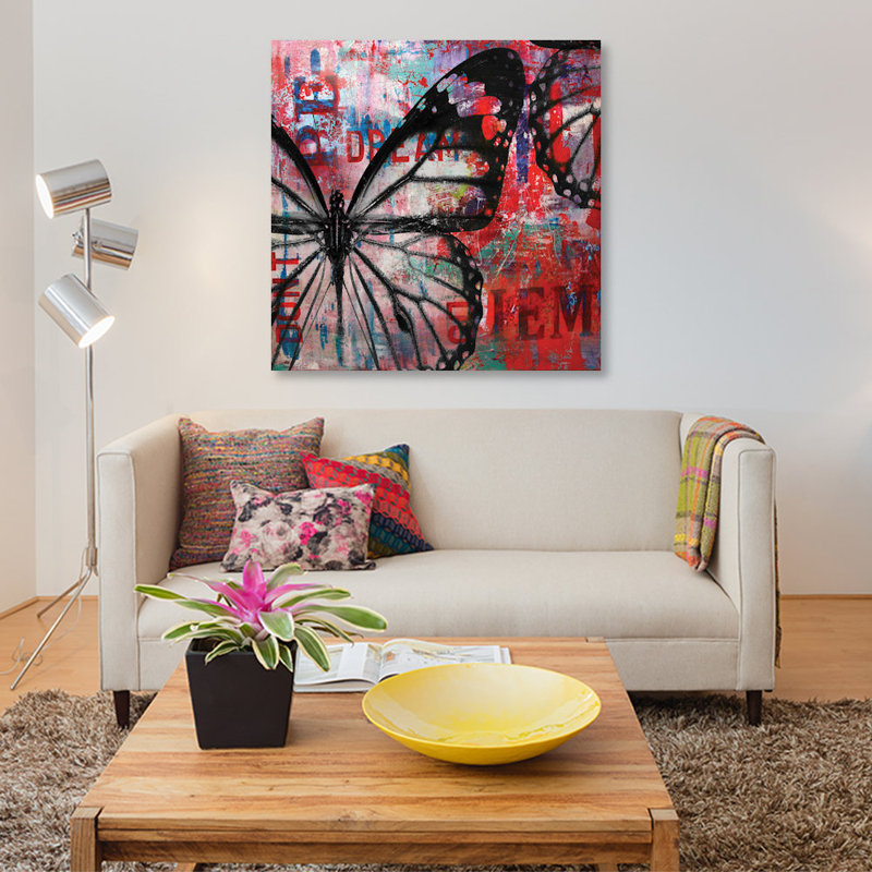 «Butterfly IV», impression sur toile, H 12 po x l 12 po x P 1,5 po, Pas de tapis, Toile tendue
