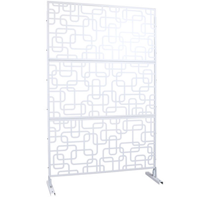 Paravent en métal blanc H 76 po - polyvalent pour la vie en plein air