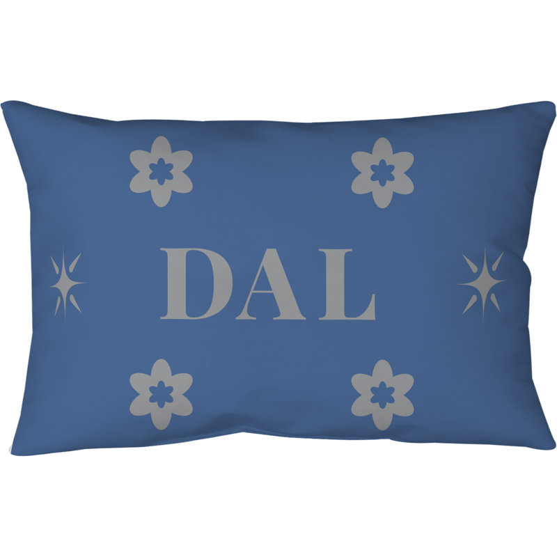 Coussin en faux lin Dallas Basketball 20 po x 14 po, Bleu/gris