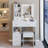 Compact Vanity Table Set Mdf Chic Design Small Spaces