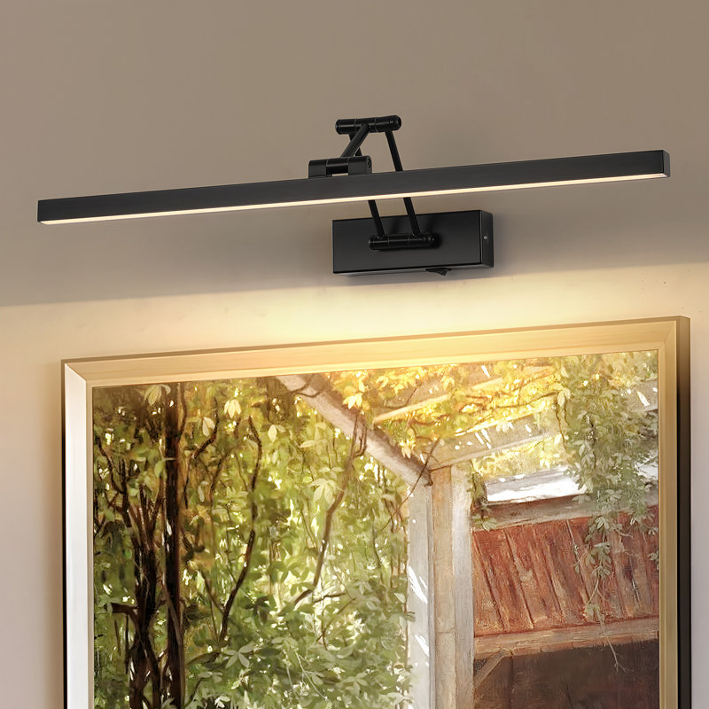 Lampe pour tableau DEL 23,6 po avec télécommande, intensité variable, plusieurs couleurs, rotation et minuterie, Noir mat