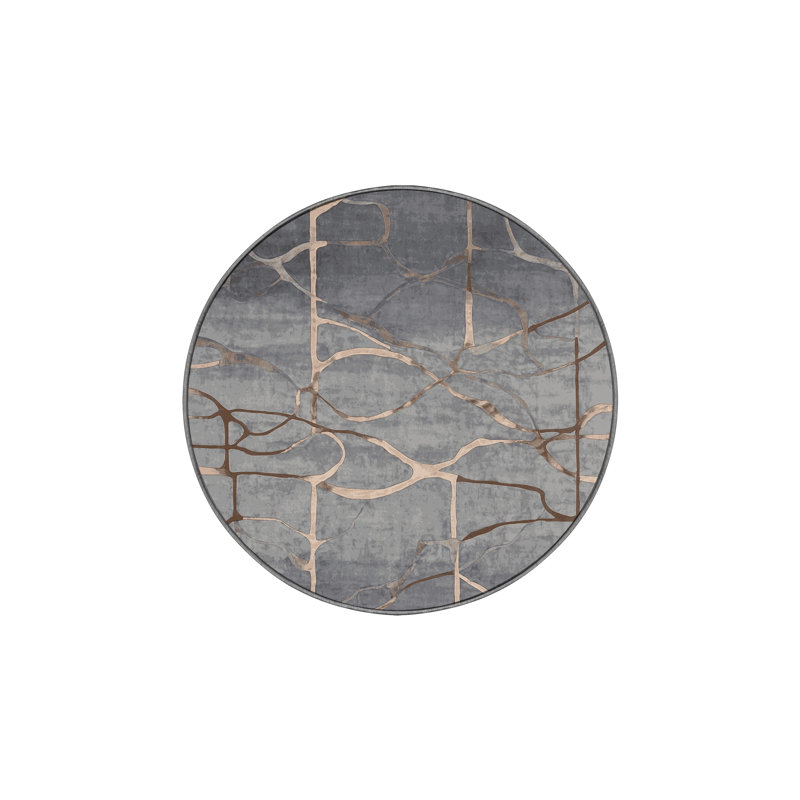 Tapis gris soyeux et moelleux, Rectangulaire 3 pi x 5 pi