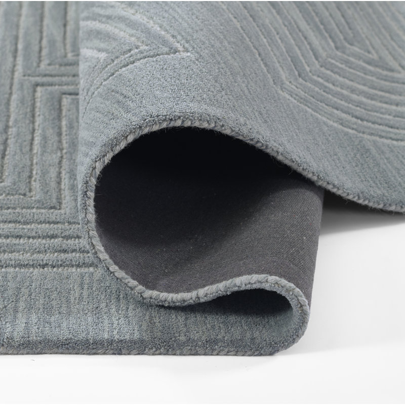 Tapis bleu en laine touffeté à la main Momeni Simba 3 pi 6 po x 5 pi 6 po, Rectangle 3 pi 6 po x 5 pi 6 po, Blue