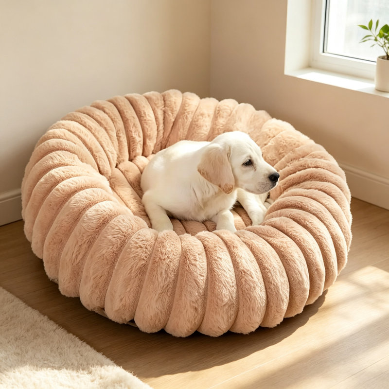 Round Pet Bed, Beige