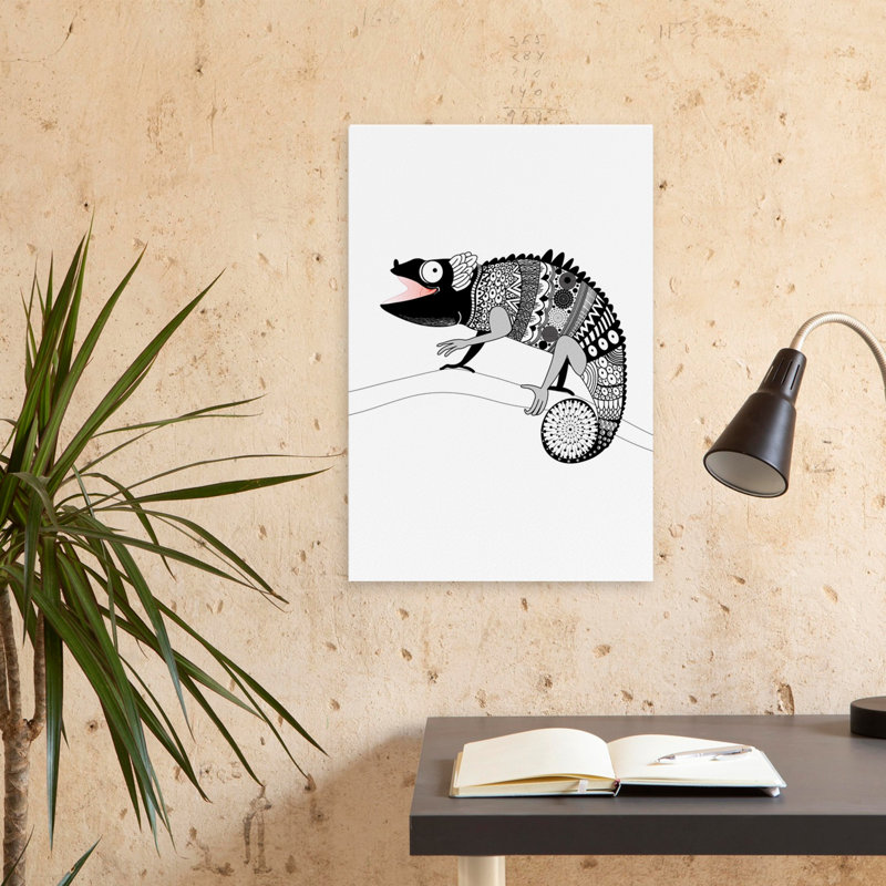 Gecko - art animalier contemporain, H 24 po x l 16 po