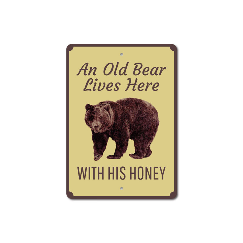 Plaque en aluminium «Bear Lover», H 14 po x l 10 po x P 0,04 po
