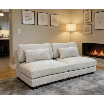 Dangarnon Corduroy Armless Loveseat