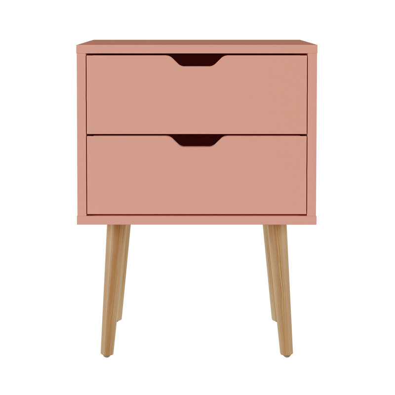 Lalani 40cm W Bedside Table, Coral Pink