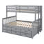 Lit superposé simple au-dessus de double avec lit gigogne et tiroirs Janada Kids-2050697613