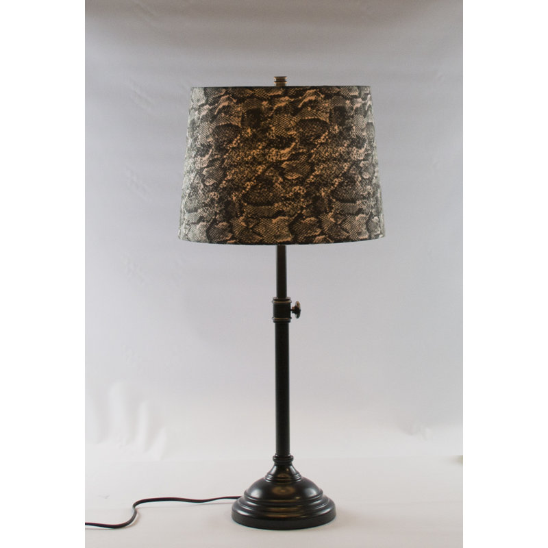Caitlynne Metal Table Lamp, Black Suede, Oil-rubbed Bronze
