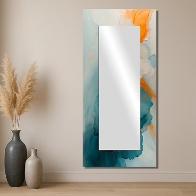 Abstrait renoncule doré et turquoise I - Art mural miroir floral - imprimé sur métal