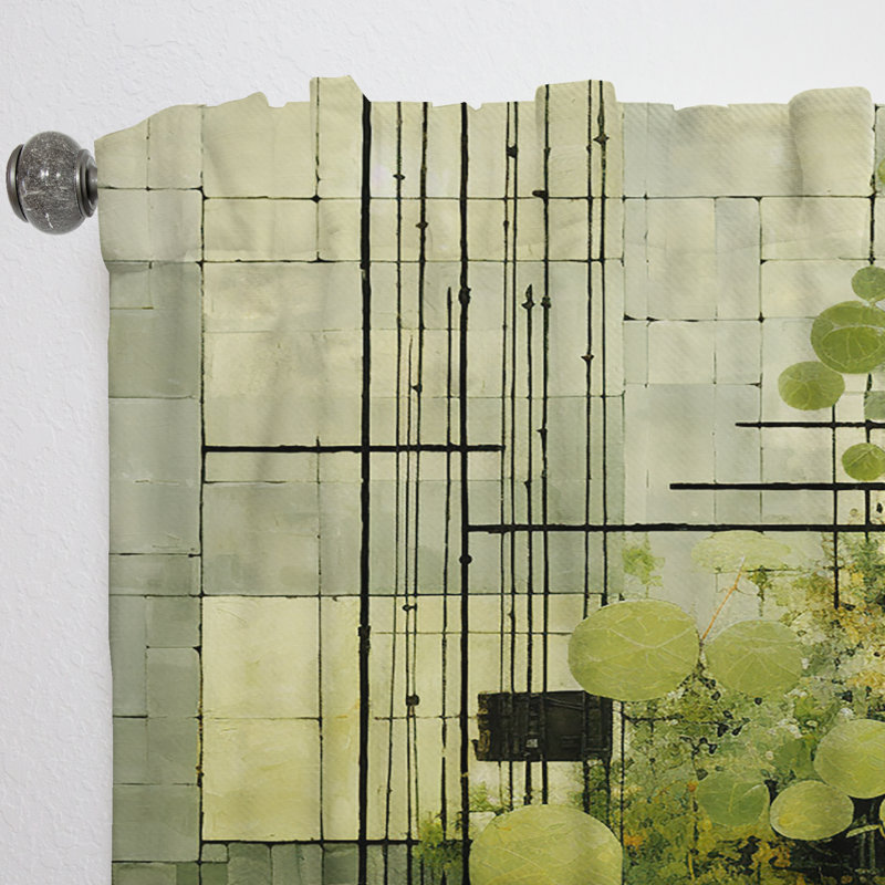 Alysa Green Eco Plants Symphony II - Rideau Botanicals - Velours obscurcissant - 1 panneau, L 52 po x L 120 po