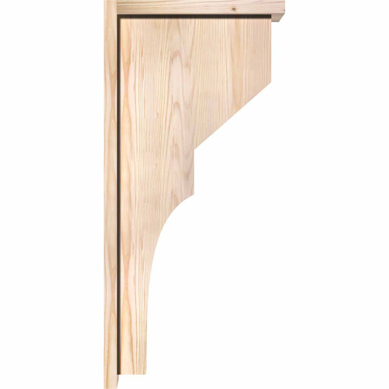 Corbeau Monterey avec plaque arrière, H 30 po x l 7,5 po x P 14 po, Sapin de Douglas, Lisse