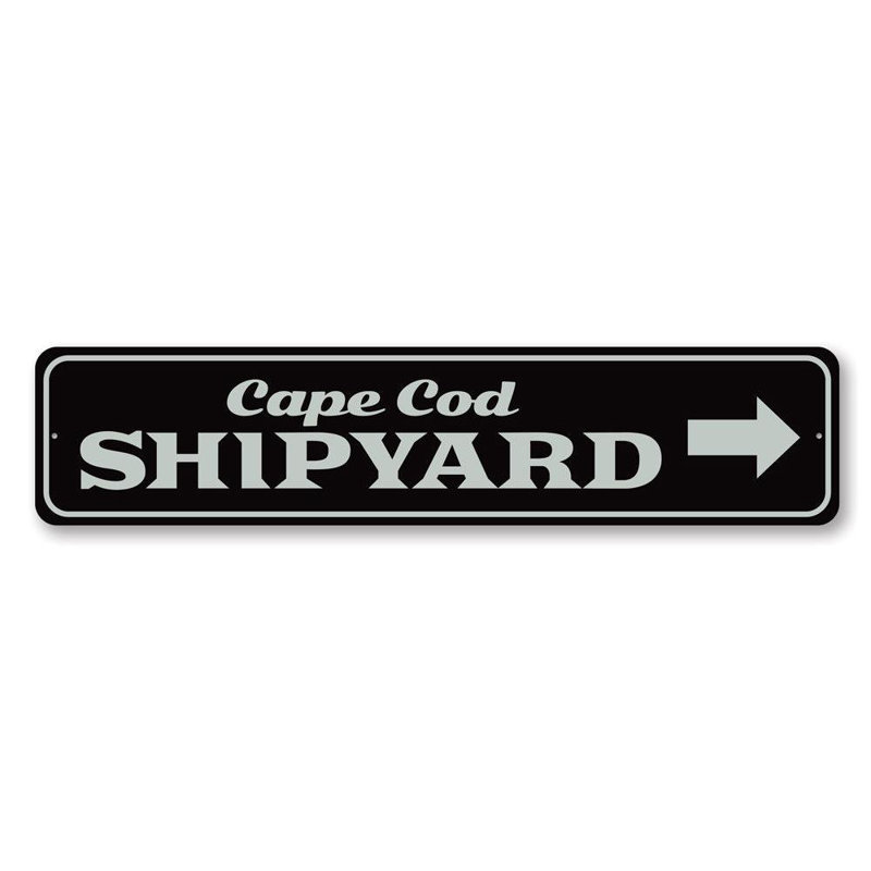 Enseigne en aluminium Cape Cod Shipyard, H 6 po x l 24 po x P 0,06 po