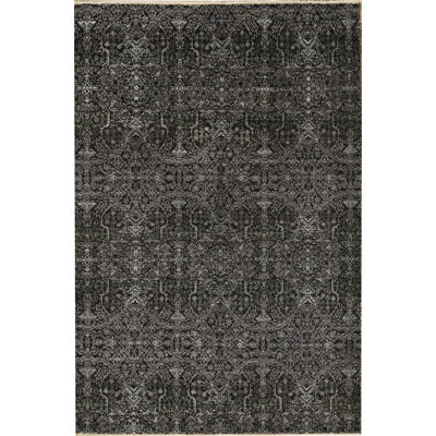 Hand-Knotted High-Quality Black Area Rug