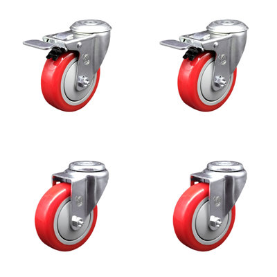 4-Piece Polyurethane Caster Set