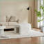 Banc de rangement repose-pieds avec nid à chat - Vent crème pour le salon, le vestibule, la chambre à coucher | Crème | Velours côtelé