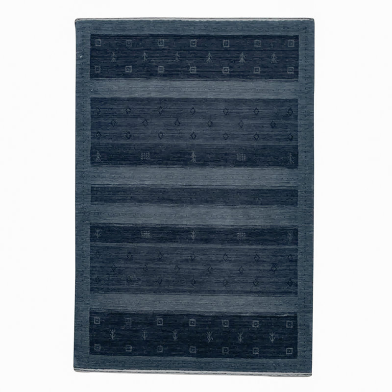 Gabbeh Wool Striped Area Rug, Rectangle 3'9" x 5'9"