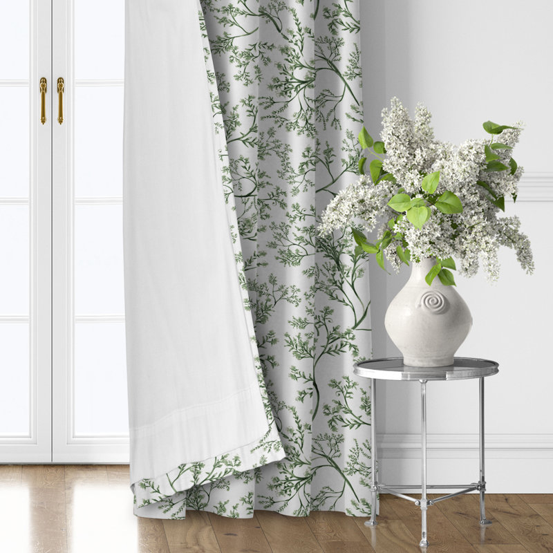 Tinsley Ivy Cotton Grommet Top Drapery Panel Set of 2, 50" W x 120" L
