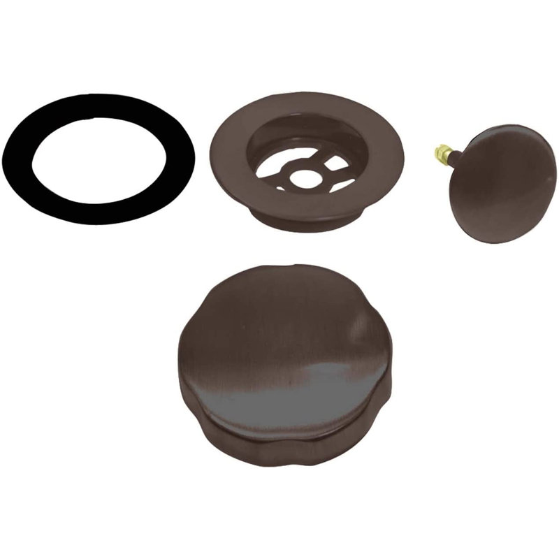 45" Cable Drive Pop-Up Bathtub Drain Trim with PVC Fittings and Rotary Overflow, Oil Rubbed Bronze