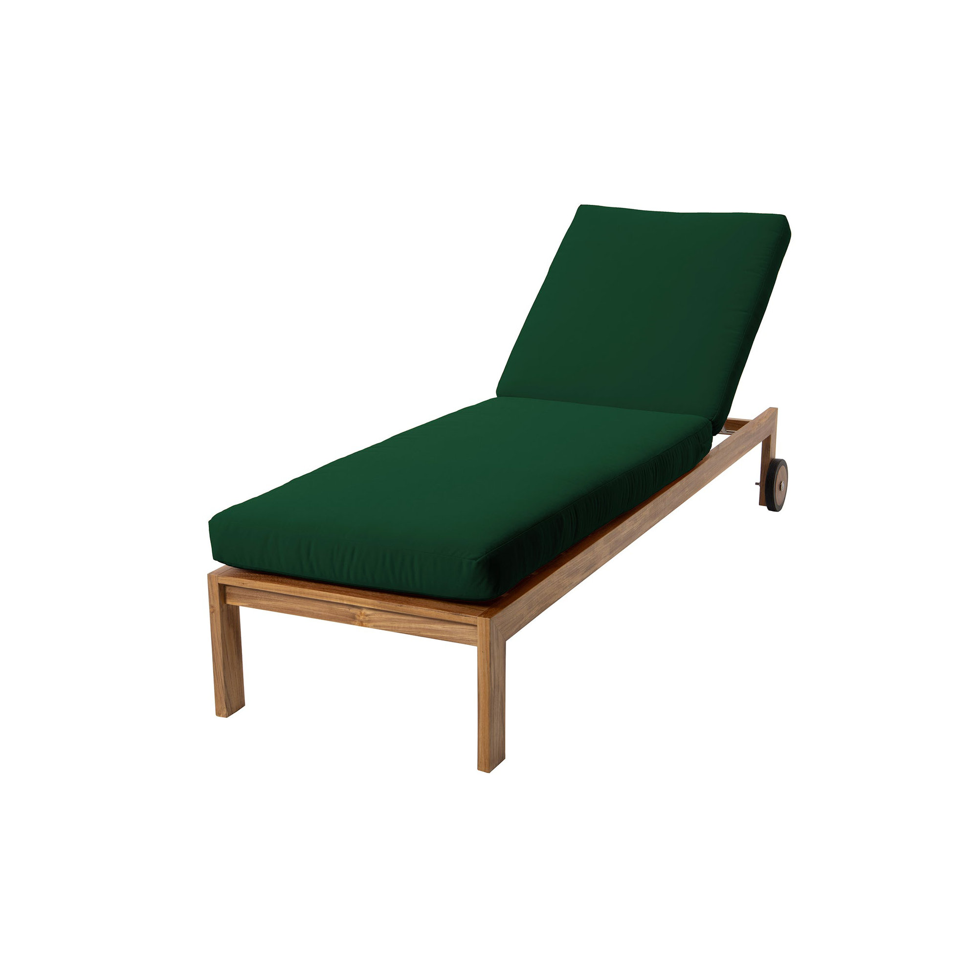 Uvita 25.75'' Outdoor Teak Chaise Lounge Set, Forest Green