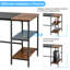 Bureau d'ordinateur, bureau à domicile avec tablette à 2 niveaux, bureau d'écriture industriel avec structure en métal épais, bureau d'ordinateur, bureau d'étude, coiffeuse-485586594