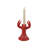 Scarlet Stoneware Lobster Taper Holder