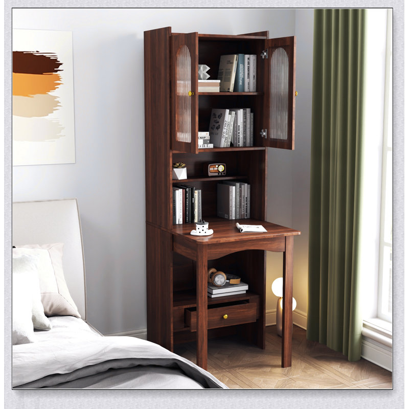 Table d'écriture pliable, armoire de bureau avec tablette et tiroir pour poste de travail multifonctionnel