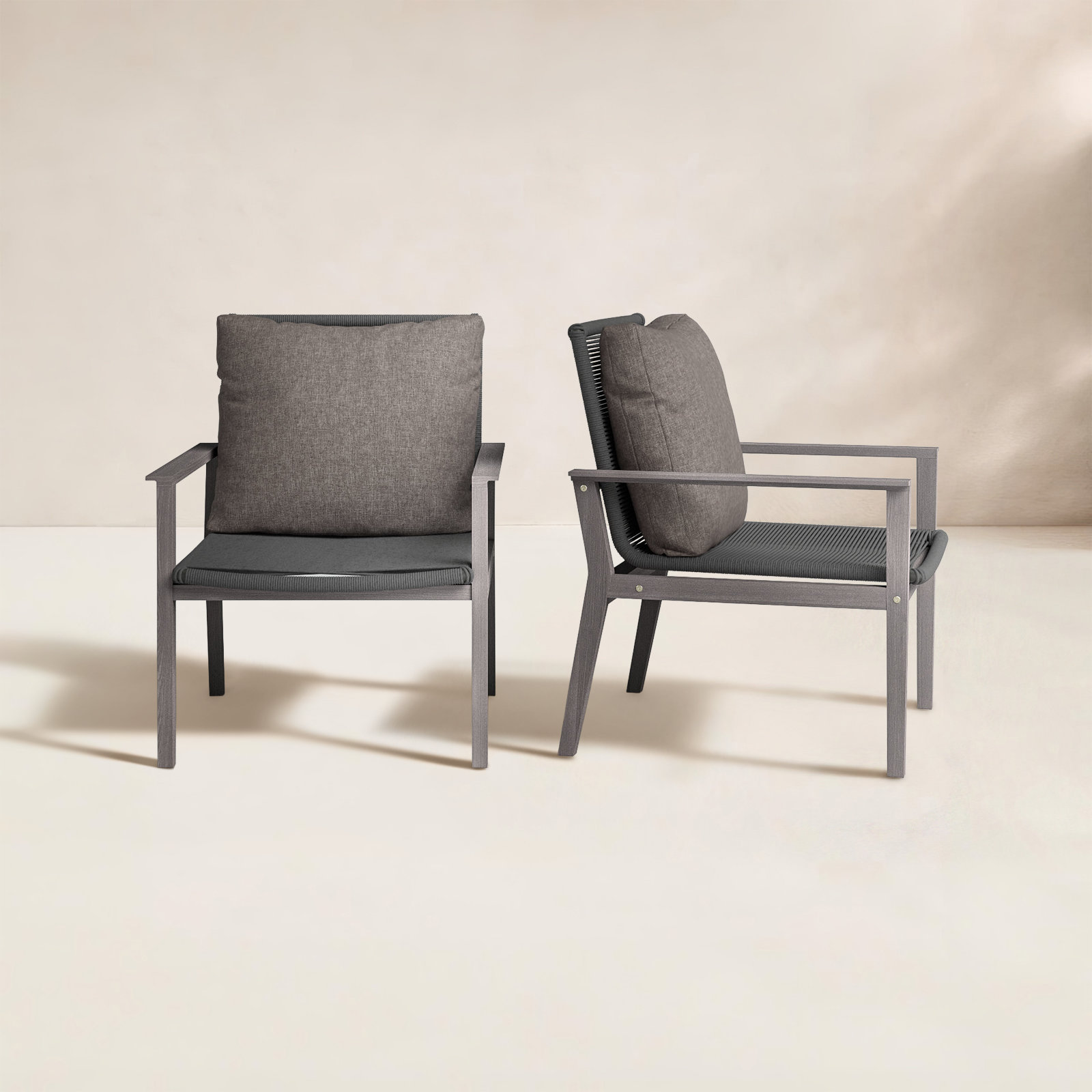 Eucalyptus Outdoor Lounge Chair, Gray